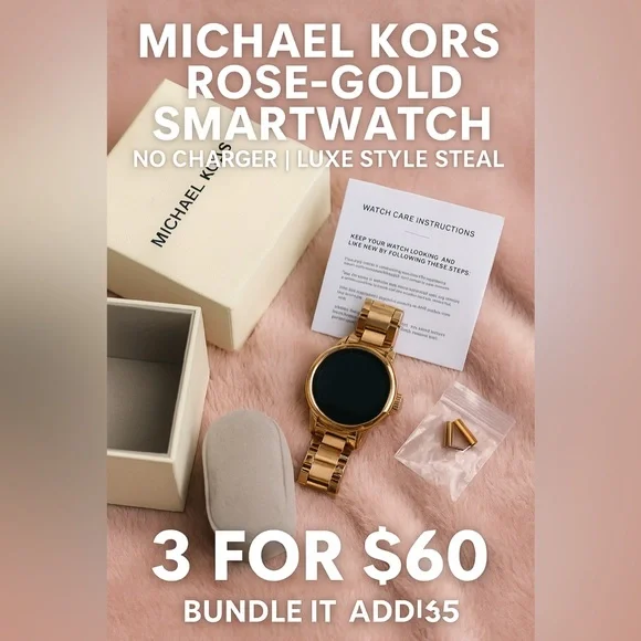 Michael Kors Rose-Gold Smartwatch – No Charger | Luxe Style Steal - Picture 3 of 3